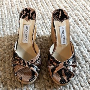 Jimmy Choo snake print wedges
